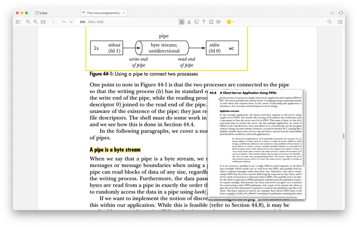 Zotero 7 PDF 뷰어에서 문서를 읽고 하이라이트한 화면
