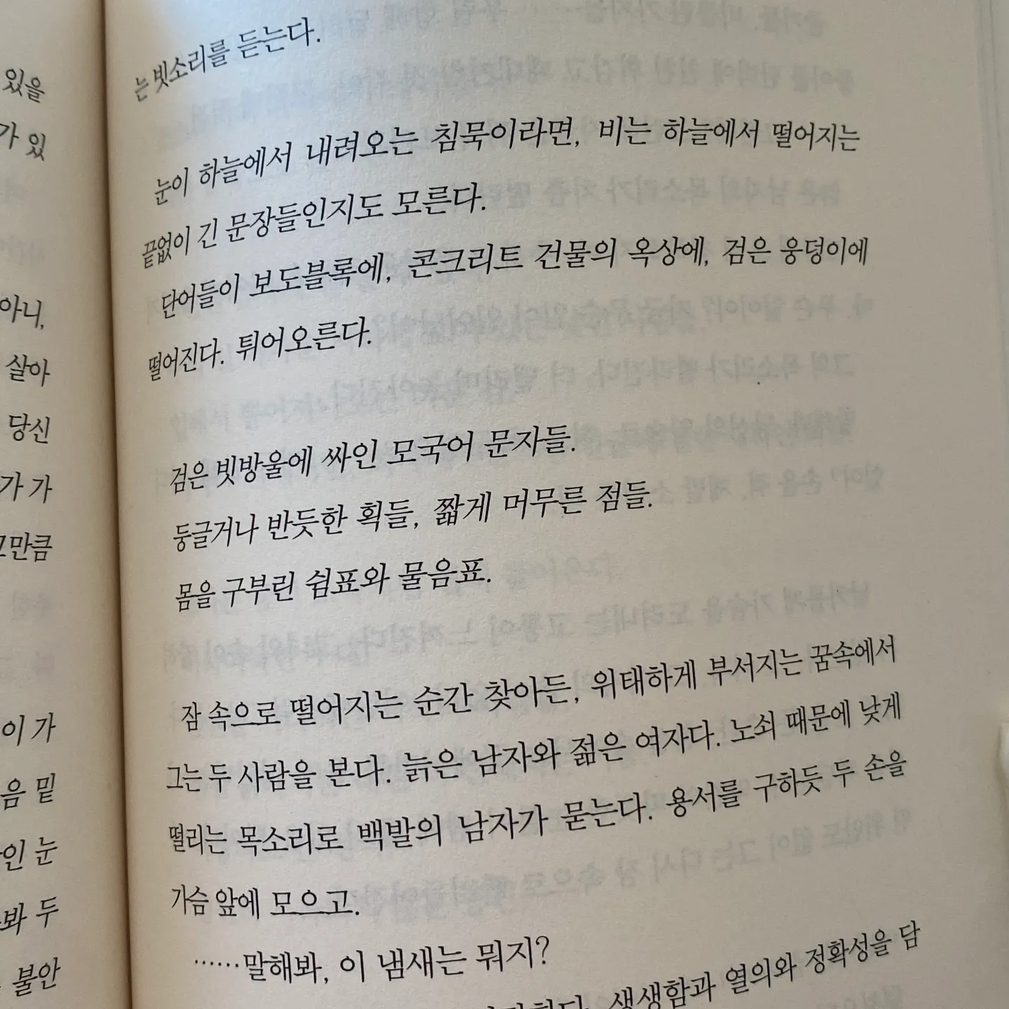 눈이 하늘에서 내려오는 침묵이라면 배너